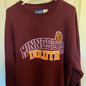 Big Cotton - United of Minnesota Duluth - UMD - Maroon Crew Neck Sweatshirt - Li